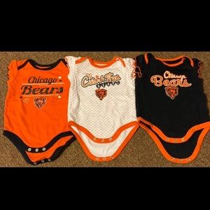 3PC Chicago Bears 3/6M Infant Girls Onsies